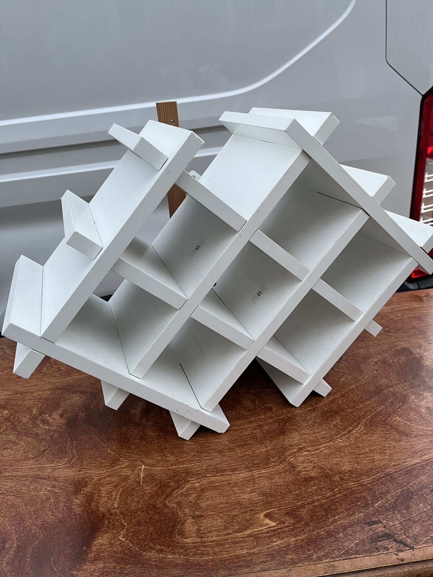 White Wooden Wine Rack