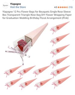 12 Pieces Flower Bouquet Bags For Single Rose