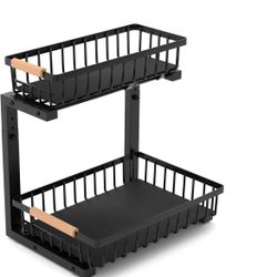 Under Sink Organizer, Adjustable Height, Heavy-Duty Steel Frame, Pull-Out Storage Baskets$20