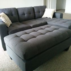 New Living Room Set/sectional Sofa Couch With Ottoman (Available For Same Day Pick Up) 