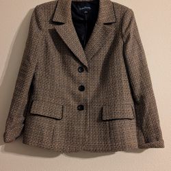 Women Evan Picone Suiting three button tweed jacket
