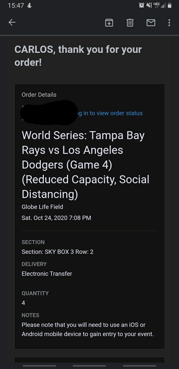 World Series Game 4- Dodgers vs Rays