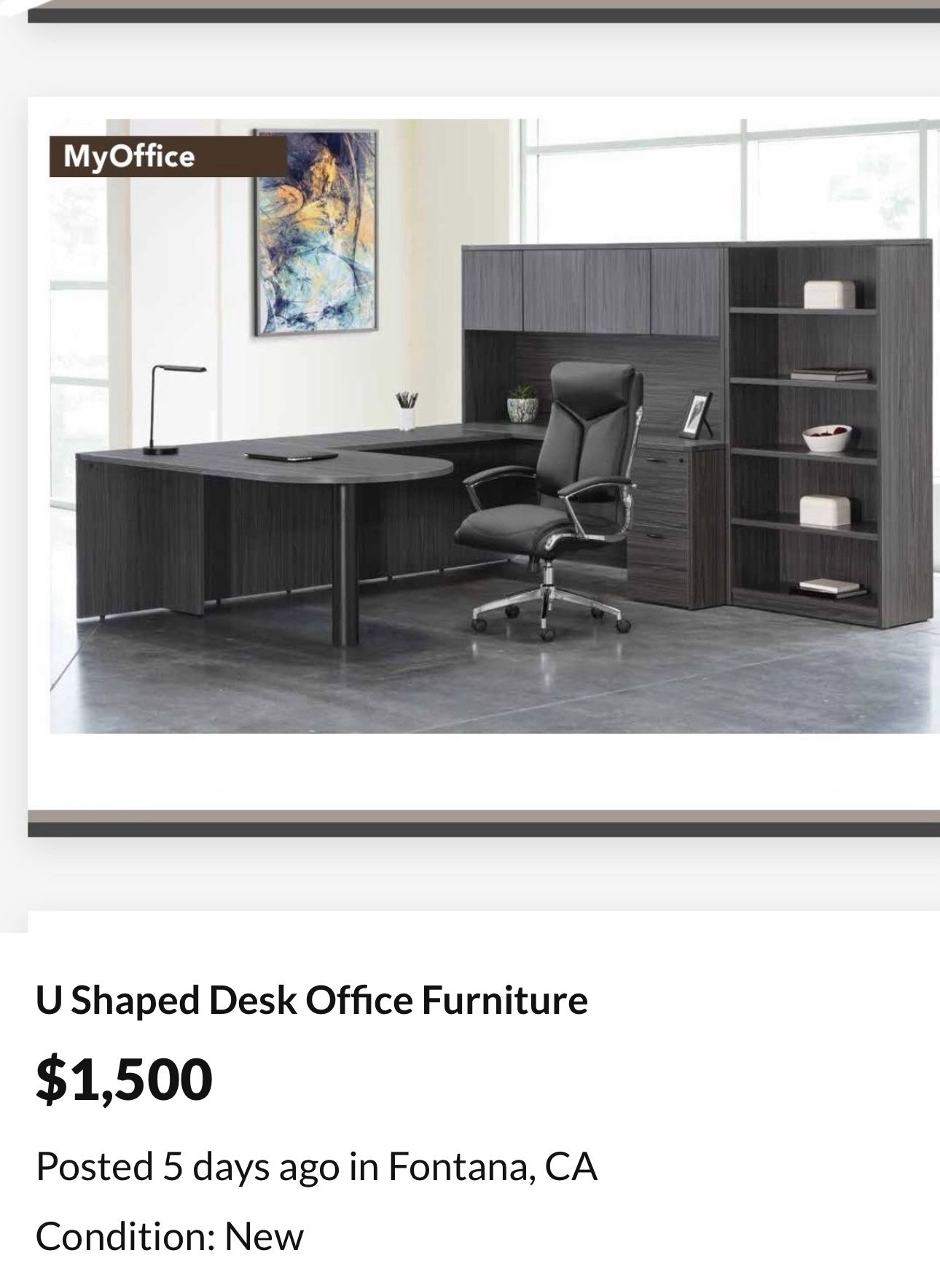 U Shaped Desk Furniture With Hutch And Shelves