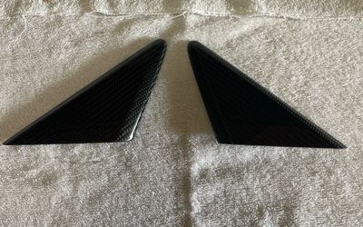Porsche 991 carbon fiber outer mirror triangles with PPF