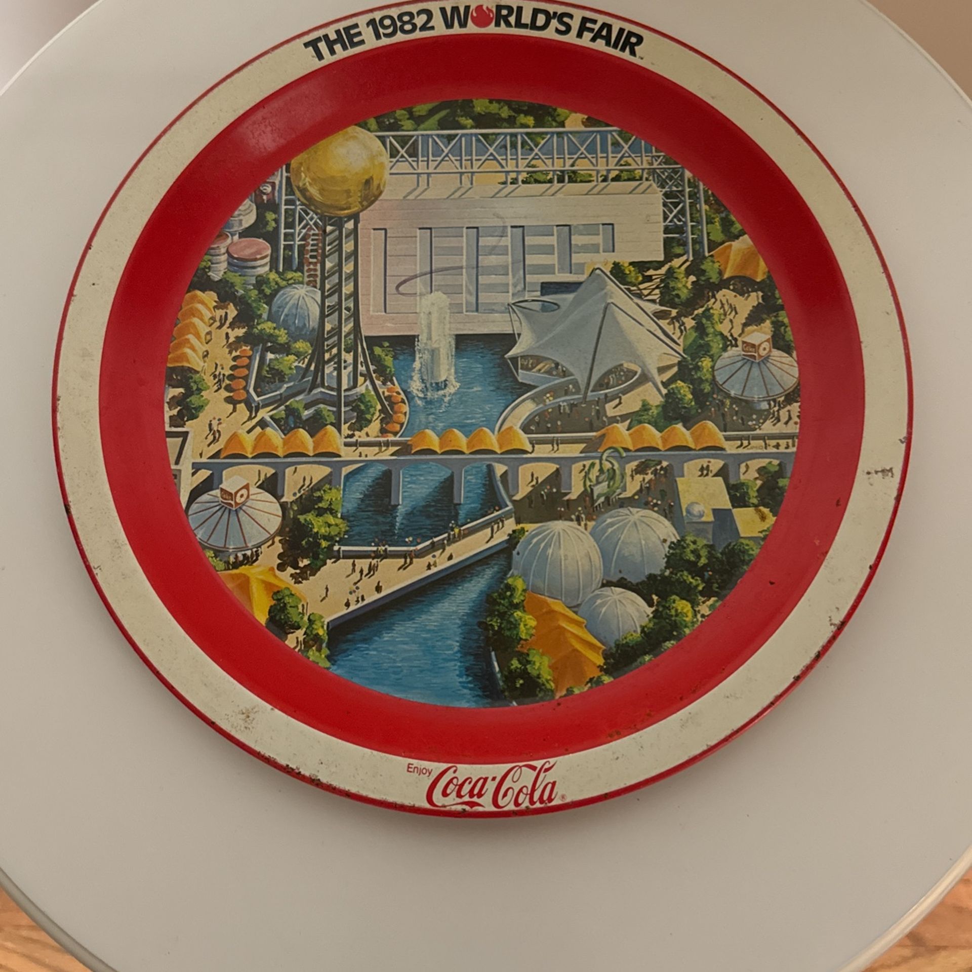 Antique 1982 Worlds Fair Coca-Cola Tray