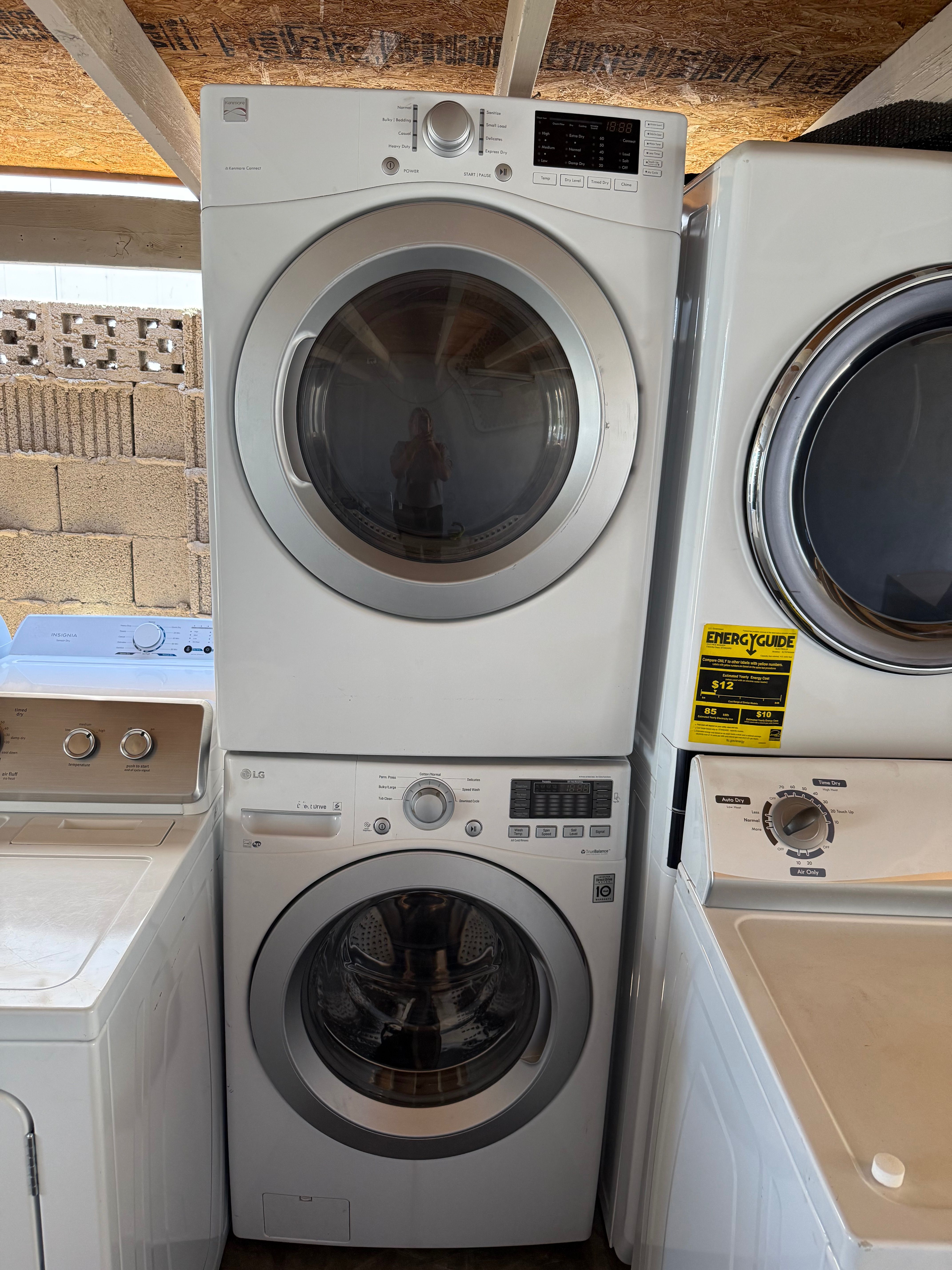 Washer and electric dryer Stackable 4.5&7.4 Cuft King Size capacity