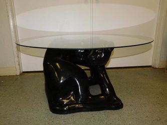 1980s Vintage Postmodern Black Panther Coffee table 