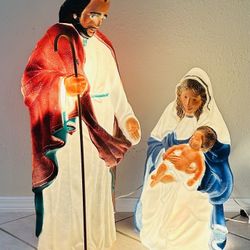 Vintage 1997 Mary Joseph Blow Mold Christmas Nativity Decor