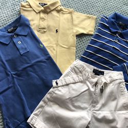 Ralph Lauren Polo Shirts & Shorts Kids Size 4-5