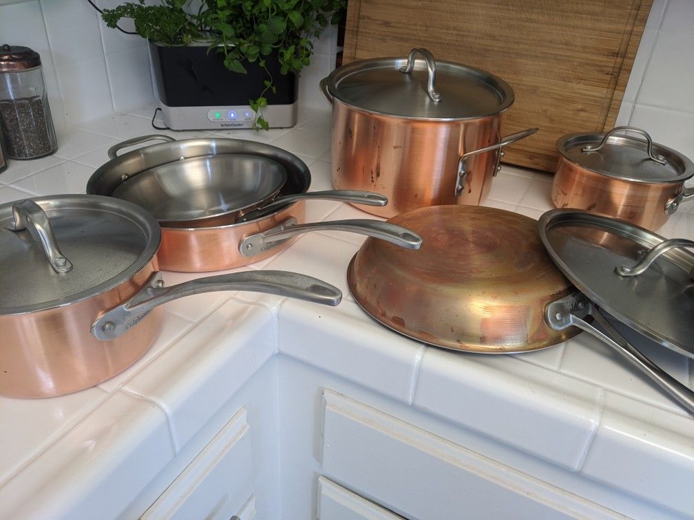 Cuisinart 10 piece triply copper pot/pan set