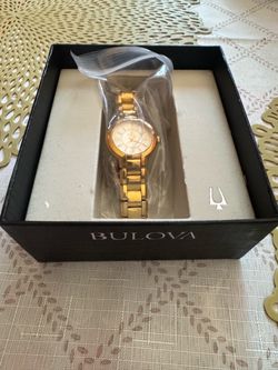 Bulova Women’s Gold-Tone Watch + Original Box