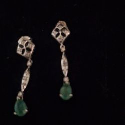 Jade And Diamond Earrings