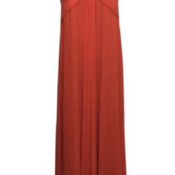La Femme long coral formal strapless gown prom dress with open back detail and diamond like sequins. Great condition. Color is called pink grapefruit.