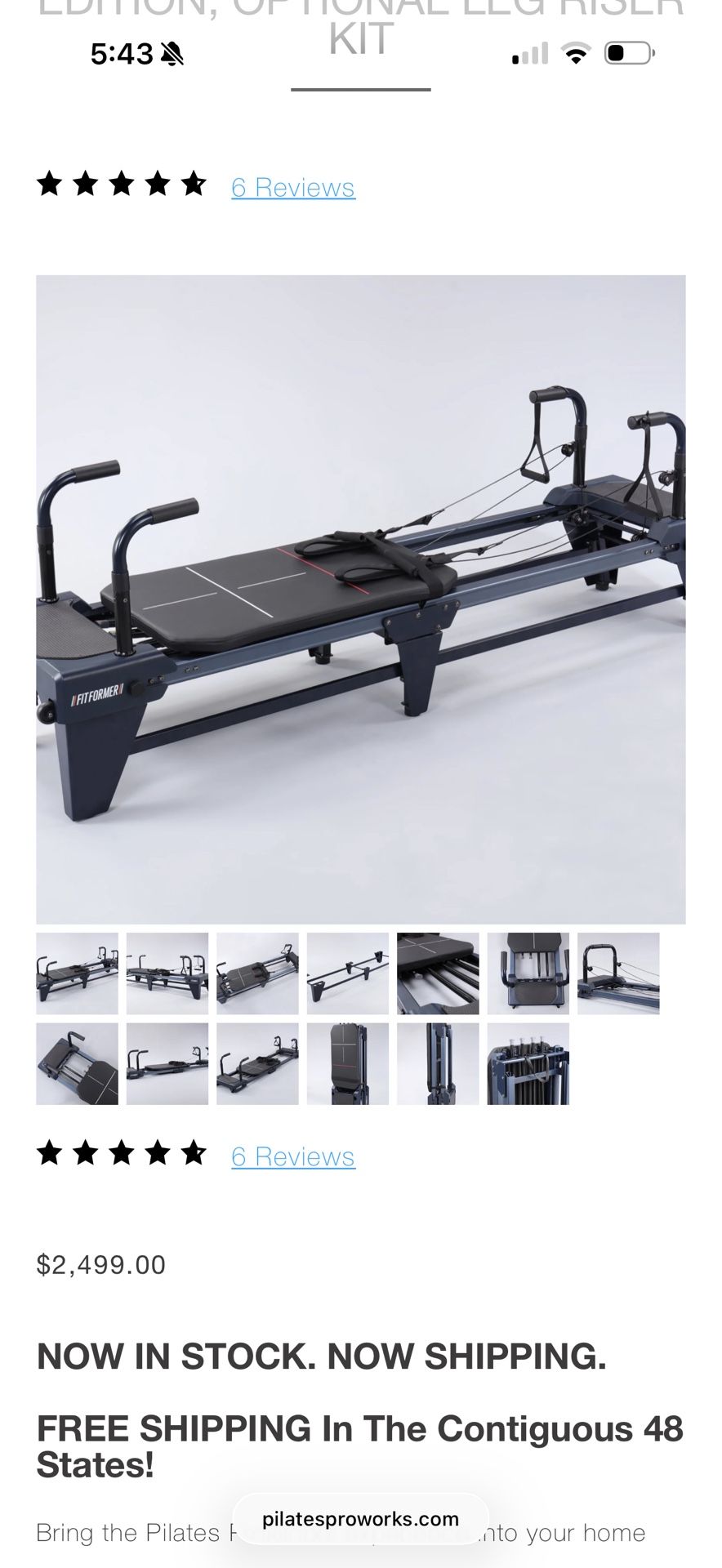Proworks Pilates/Lagree Reformer