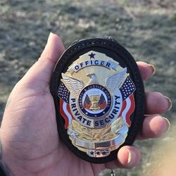 Private  Security Badge With Holder.