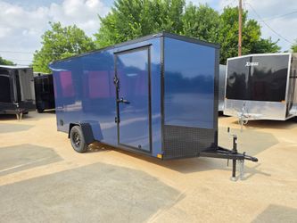 2026 6x14 SA Screwless Enclosed Trailer | Blackout | Spoiler Package | .08 Polycor | Dexter Axles | 1163 (Blue)