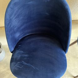 Blue Suede Chairs For Sale 