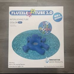 Fluzzle Tube 3.0 Blue Inflatable Interlocking Pool Float Raft 5 FT 