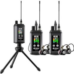 Debra EST-12 Pro UHF Stereo Wireless in Ear Monitor, Wireless IEM, Portable Rechargeable Monitoring System 20 Adjustable Channels, Ideal for Live,Reco