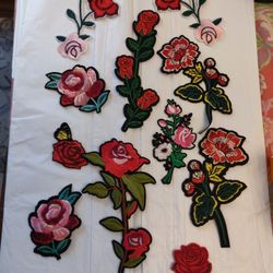 Floral Embroidery design iron on patches