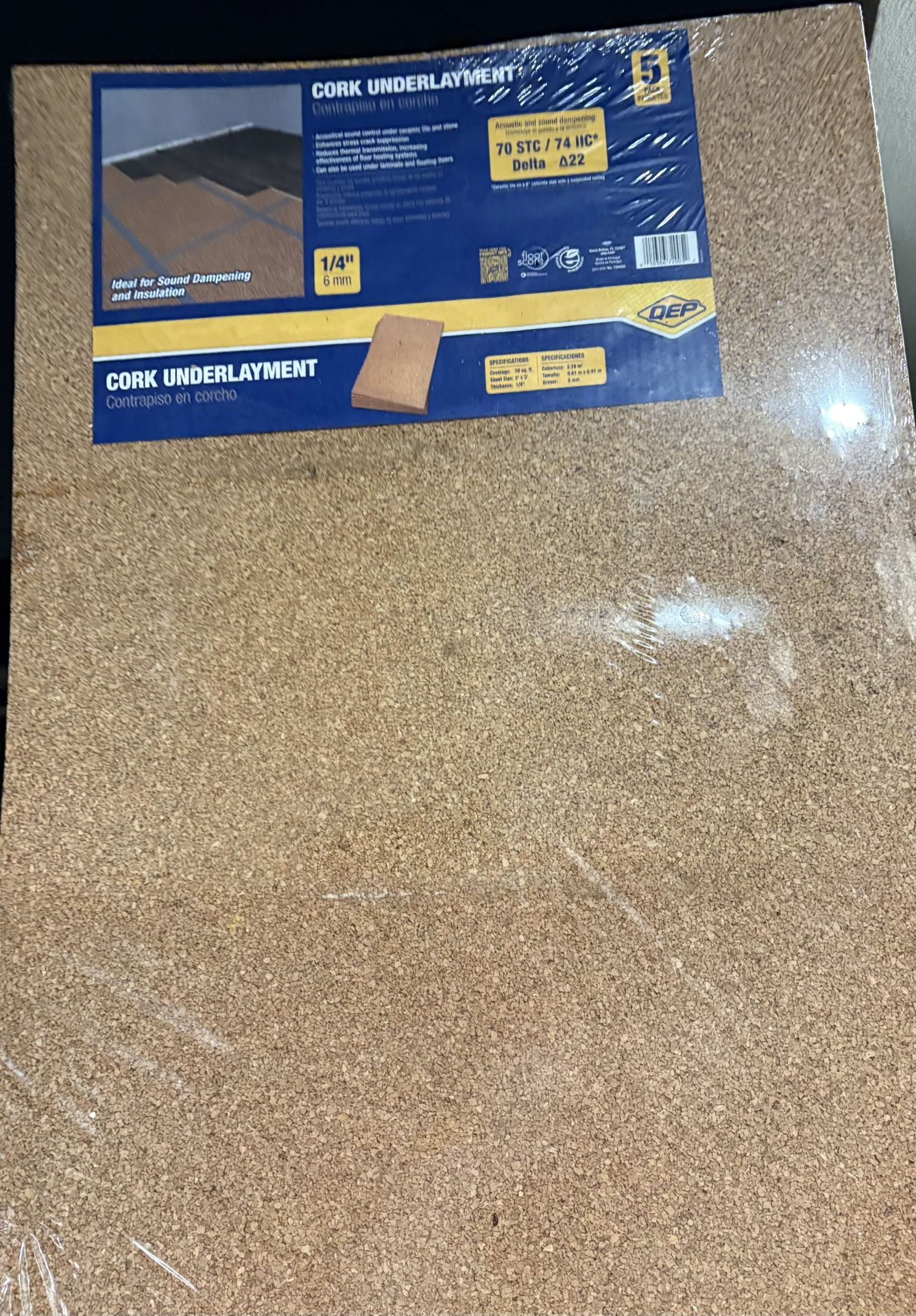 Brand New - Cork Underlayment - 40 Sheets Per Box