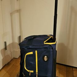 Rolling Suitcase Duffel Bag Carry-on Luggage, Navy And Yellow