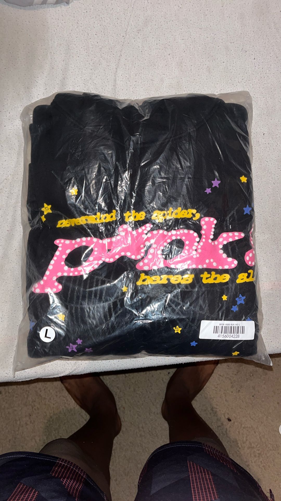 Pink Spider Hoodie (black)Size L