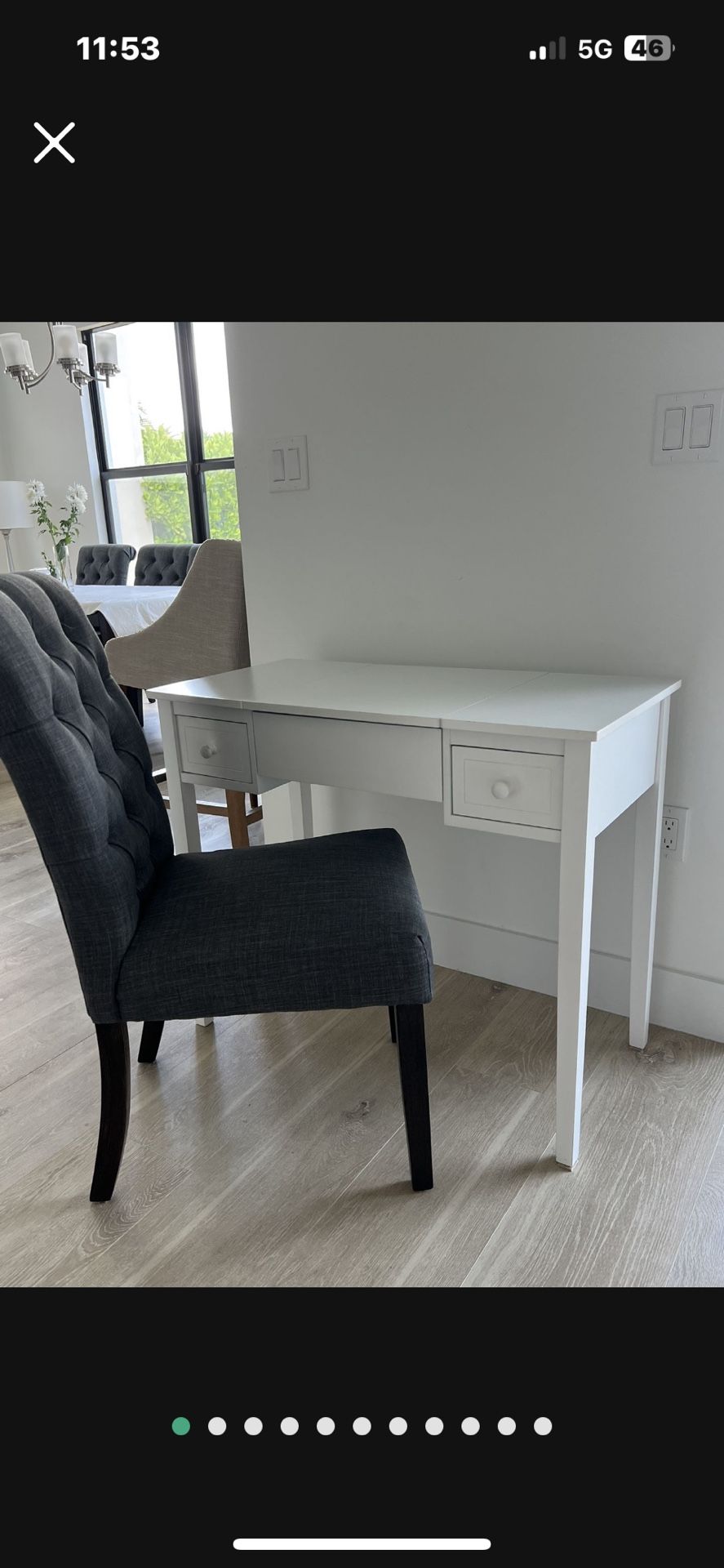 Modern White Desk/ Vanity/ Writing Table in time for the Holiday
