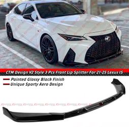 21-25 Lexus IS300 IS350 CTM V2 Gloss Black Front Bumper Lip