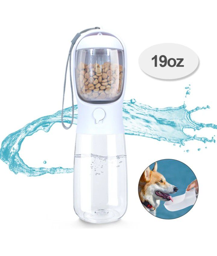 550ml Plastic 2 In 1 portable Pet Dog Outdoor Travel Water Bottle Food Container