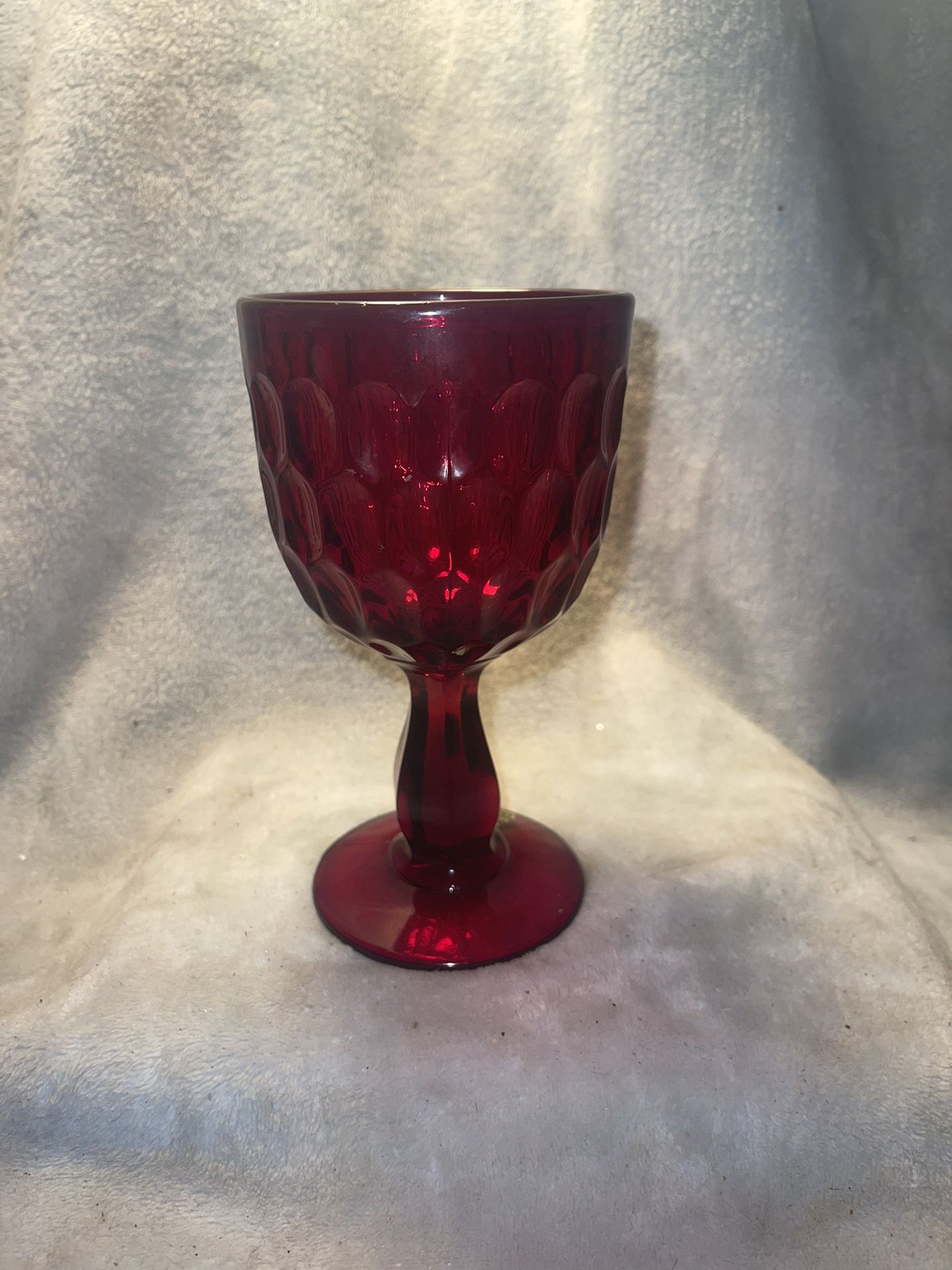 Vintage FENTON Red ruby glass goblet 