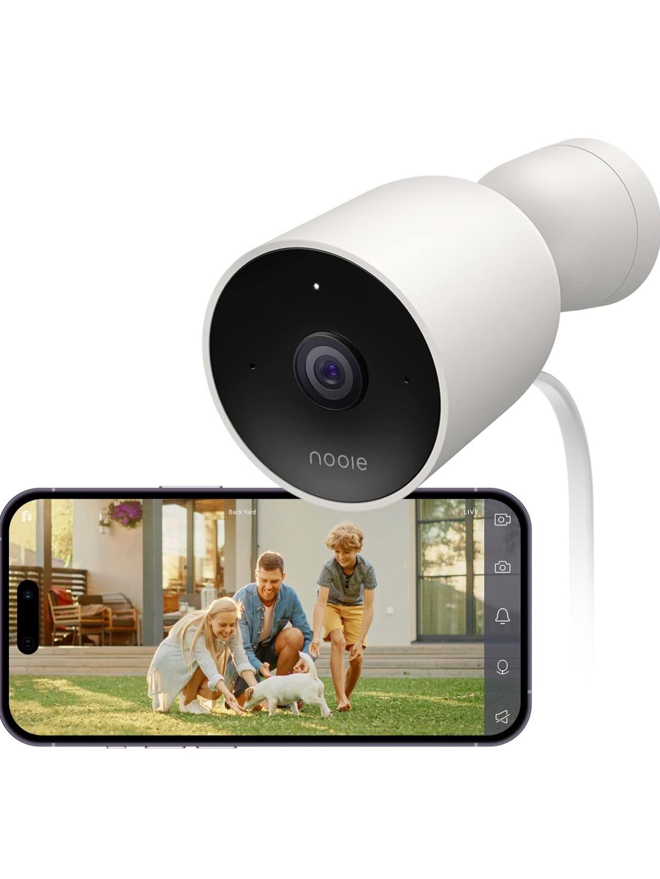 Security Camera Outdoor 1080P, IP66 Weatherproof Surveillance Camera, Night Vision, 2-Way Audio, Motion Detection, Deterrent Alarm, Works with Alexa,
