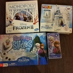 Lot Of 4 Frozen Boardgames Puzzles