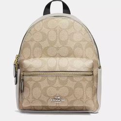 Coach Mini Charlie Backpack In Signature Canvas