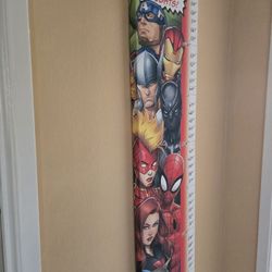Marvel Spiderman Hulk Avenger Height Chart Kid Poster Canvas Art Picture 