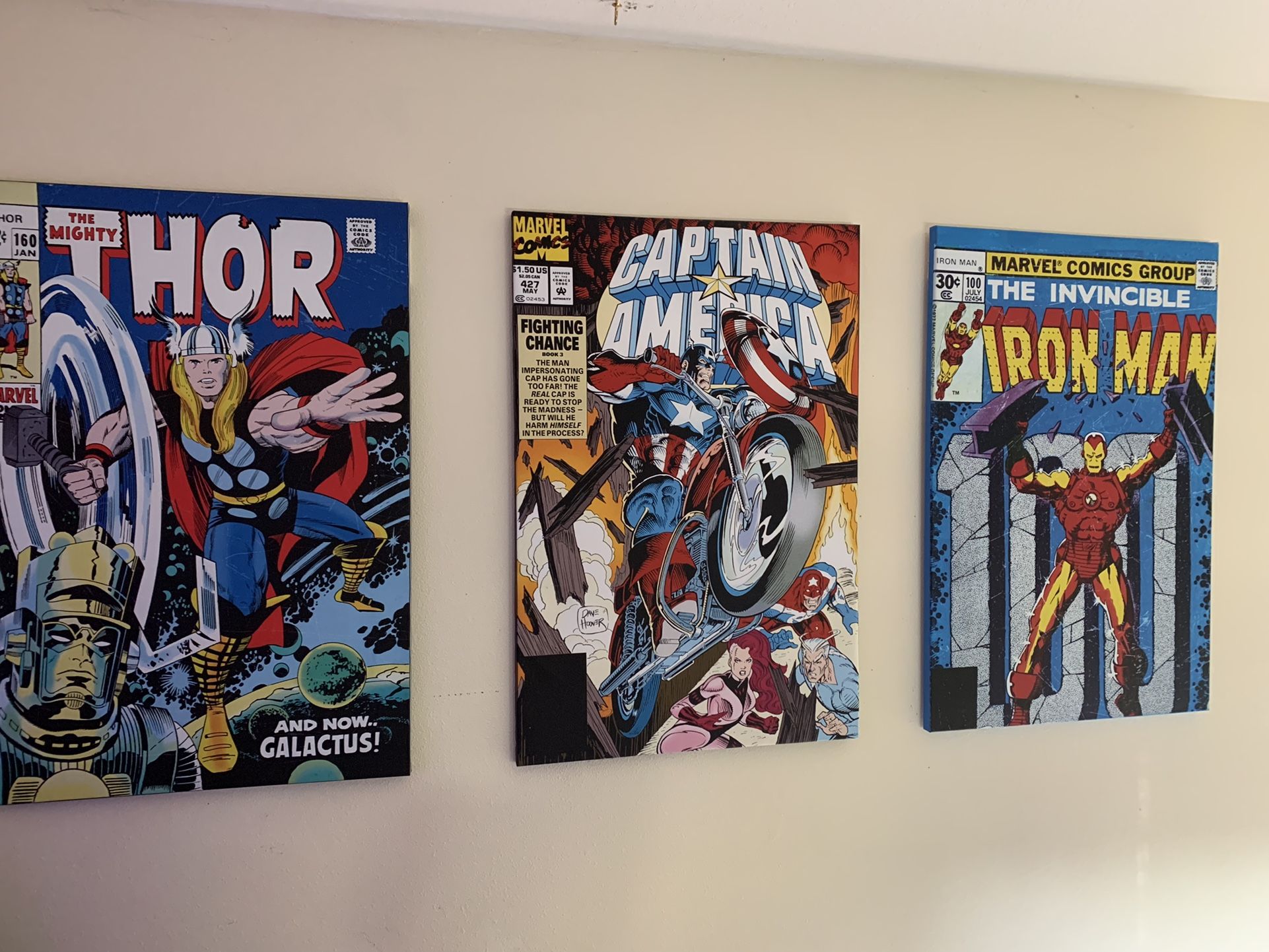 Marvel Canvases $20 Each Or 3 For $50