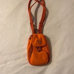 Orange Guess Mini Backpack Purse