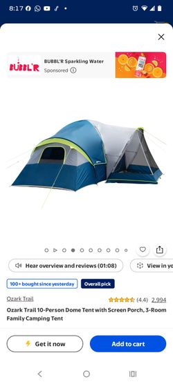 Ozark Trail 10-Person 3-Room Dome Camping Tent