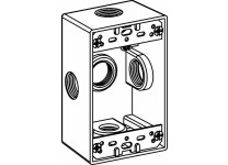 ORBIT - 1-GANG BOX 2” DEEP WITH 5 X-CONFIG OUTLET HOLES, 3/4” SIZE DEVICE MOUNT - GRAY