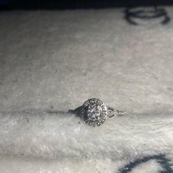 Silver Diamond Ring Size 8