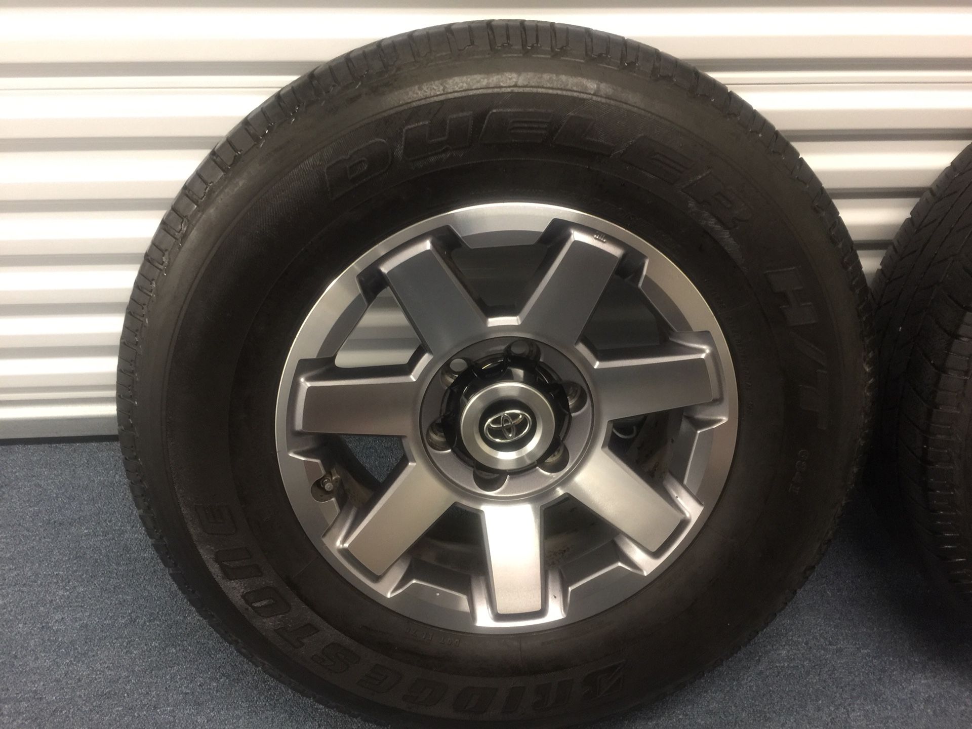 Toyota 2016 4Runner trail set (4) of size 17 tires & rims with tire pressure sensors & spare
