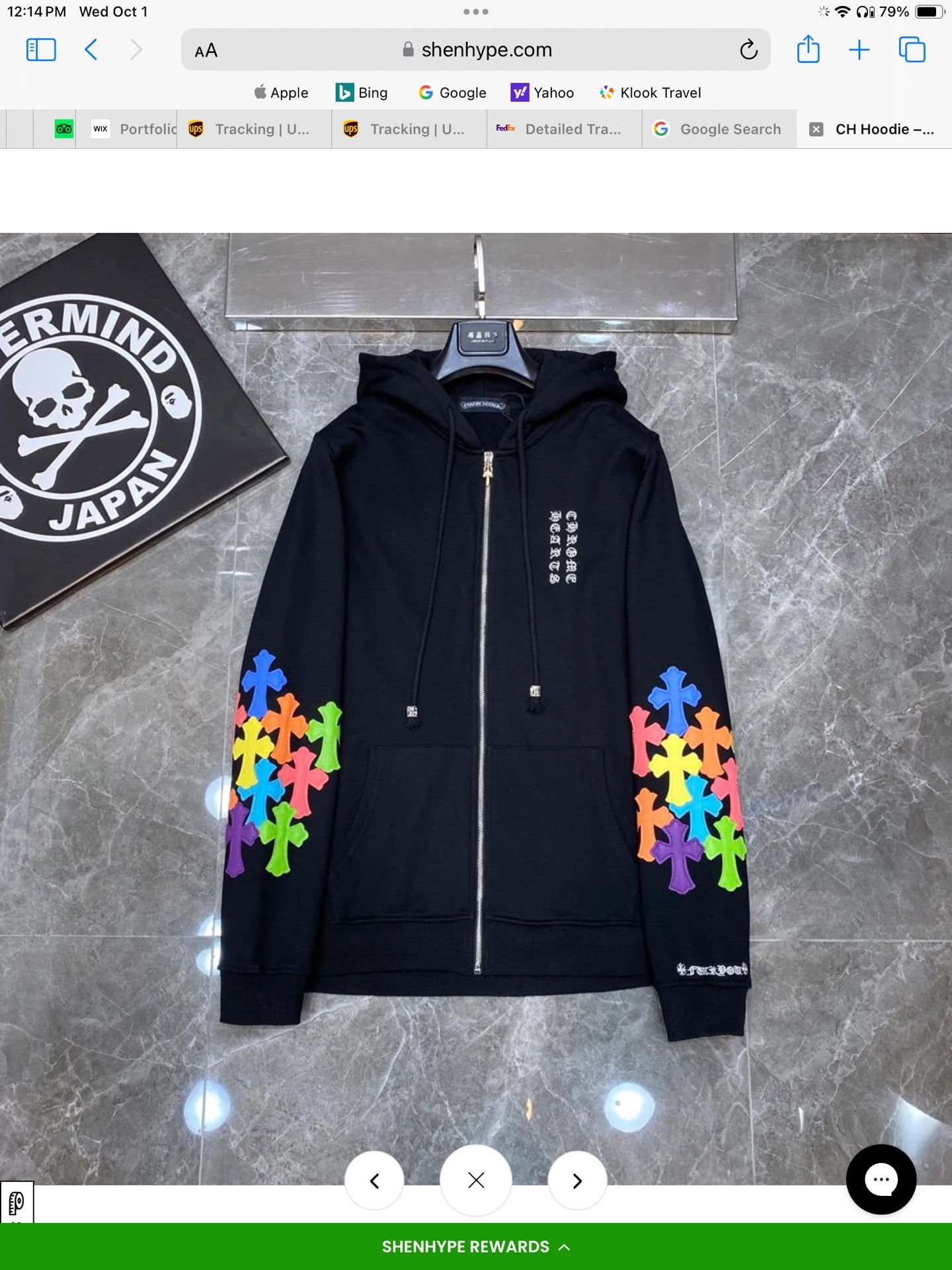 Chrome Hoodie Hearts Rainbow Zip Up Logo Denim Pullover Tears Hooded Jacket S, M, L, XL Coat