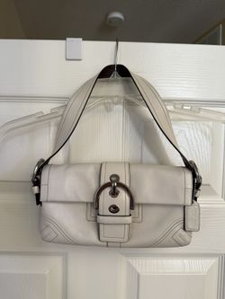 Coach Vintage White Ivory Leather Shoulder Bag, Purse