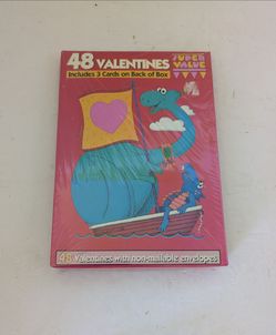 Dinosaur 48 Valentines Cards with Non Mailable Envelopes Box Set NWT