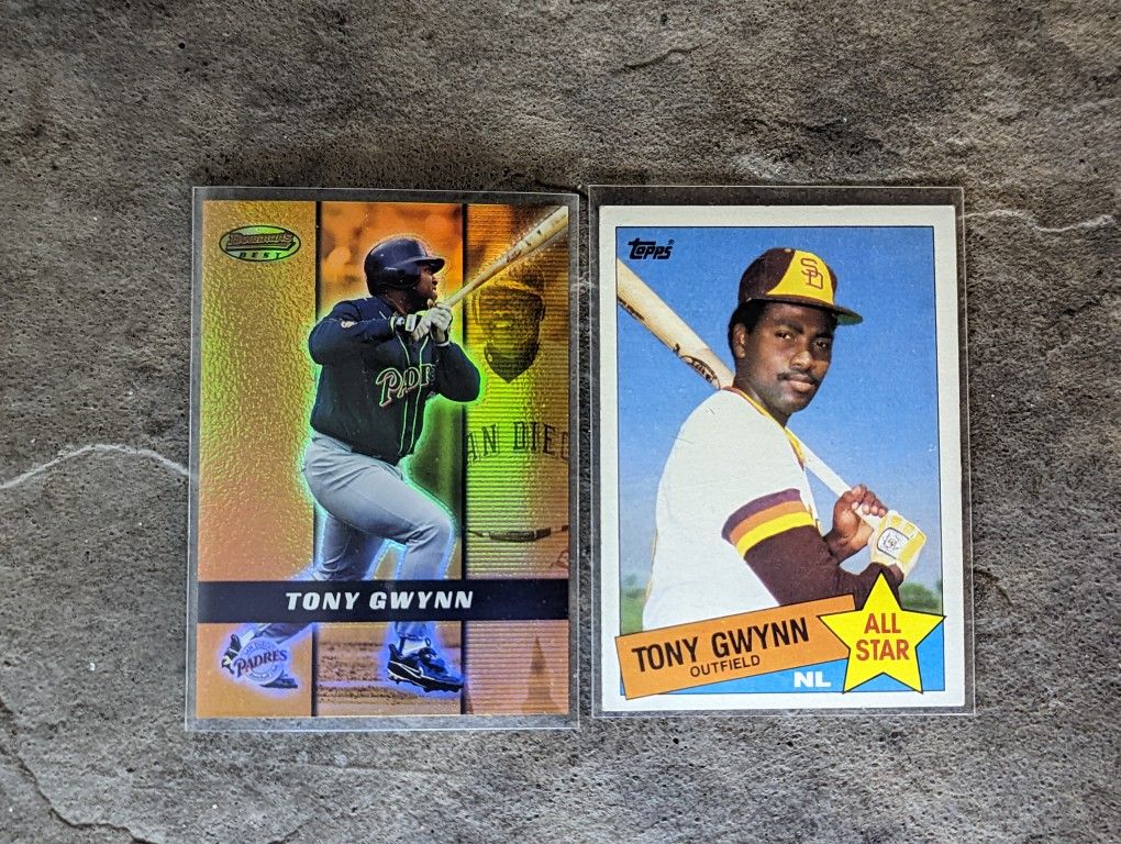 Tony Gwynn Card Lot Bowman Refractor & 85 All-star #717 High Number 