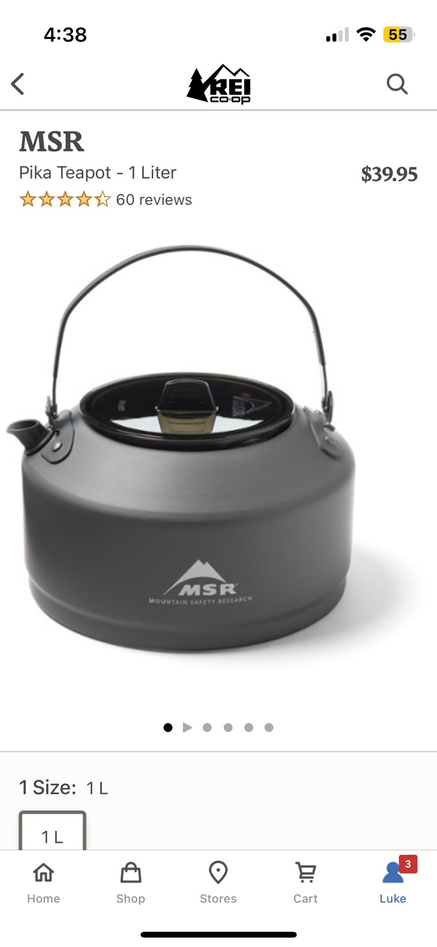 MSR Pika Teapot 1 Liter for Sale in WA OfferUp