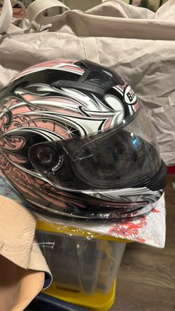 Full-Face Motorcycle Helmet Pink Graphic