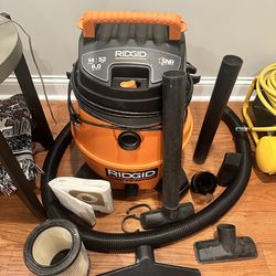 Rigid 14 gallon 6 peak hp shop vacuum wet and dry vac with 1 vacuum bag