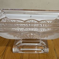 Vintage Rectangle Crystal Footed Bowl 