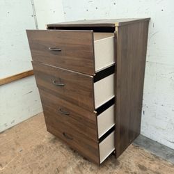 Brown Wood 4 Drawer Chest Of Drawers Dresser